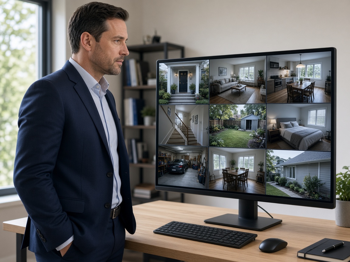 Reviewing a multi-camera home monitoring display
