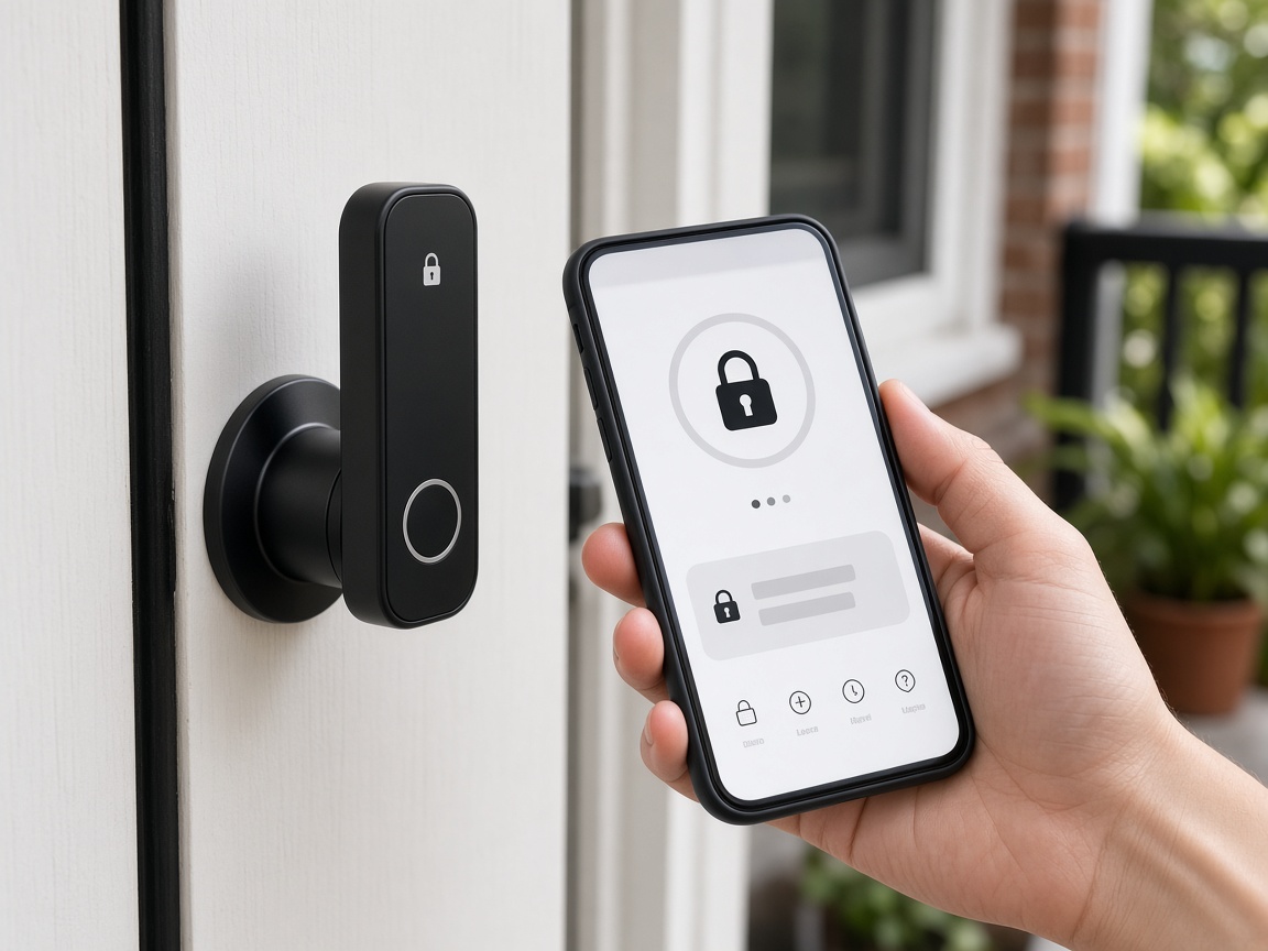 Smart lock on a front door